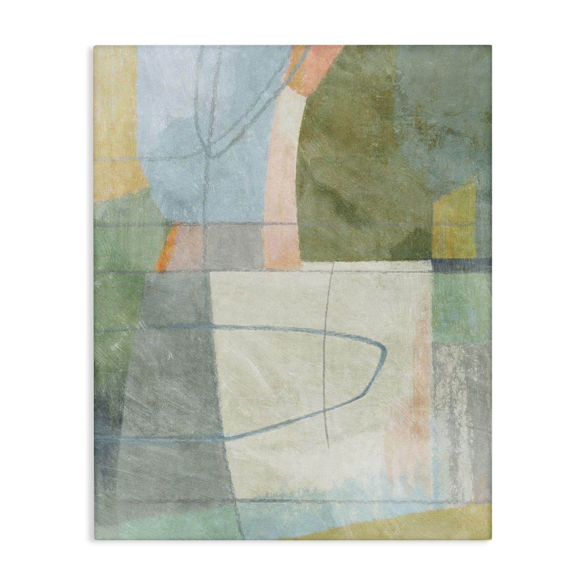 Stupell Industries Scribble on Shapes Abstract Painting Wrapped Canvas Art Print Wall Art, 16 x 20