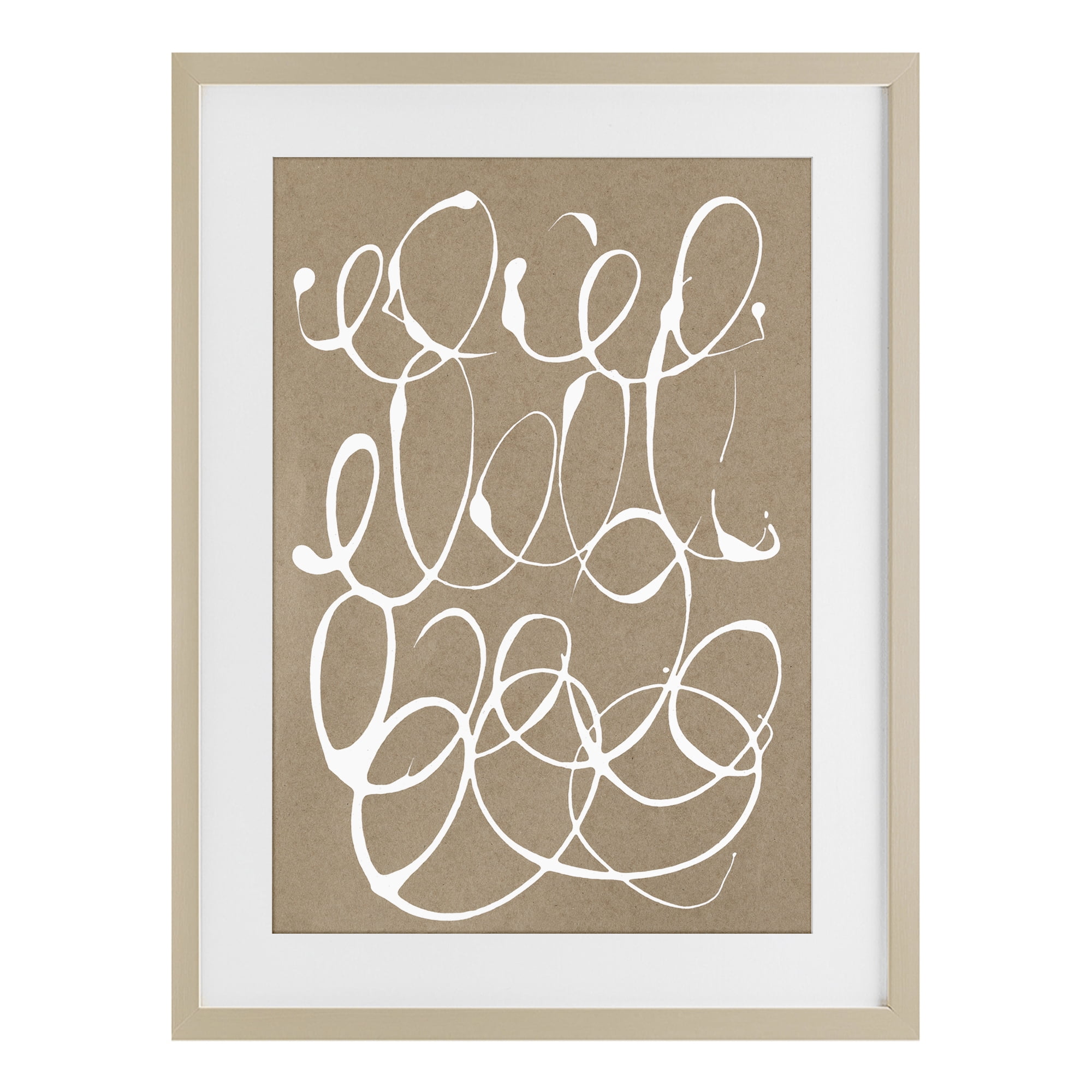 Stupell Industries Scribbled Taupe Circles Birch Framed Print Under Glass, design by Susan Bryant