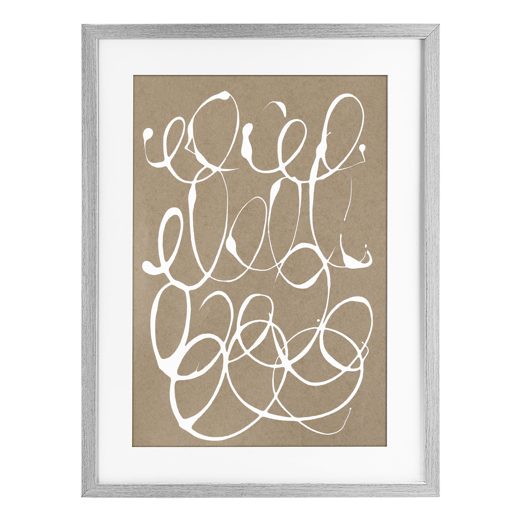 Stupell Industries Scribbled Taupe Circles Gray Framed Print Under Glass, design by Susan Bryant