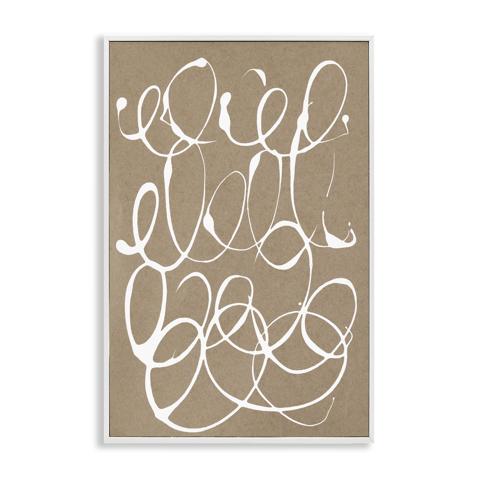 Stupell Industries Scribbled Taupe Circles White Framed Giclee Art, design by Susan Bryant