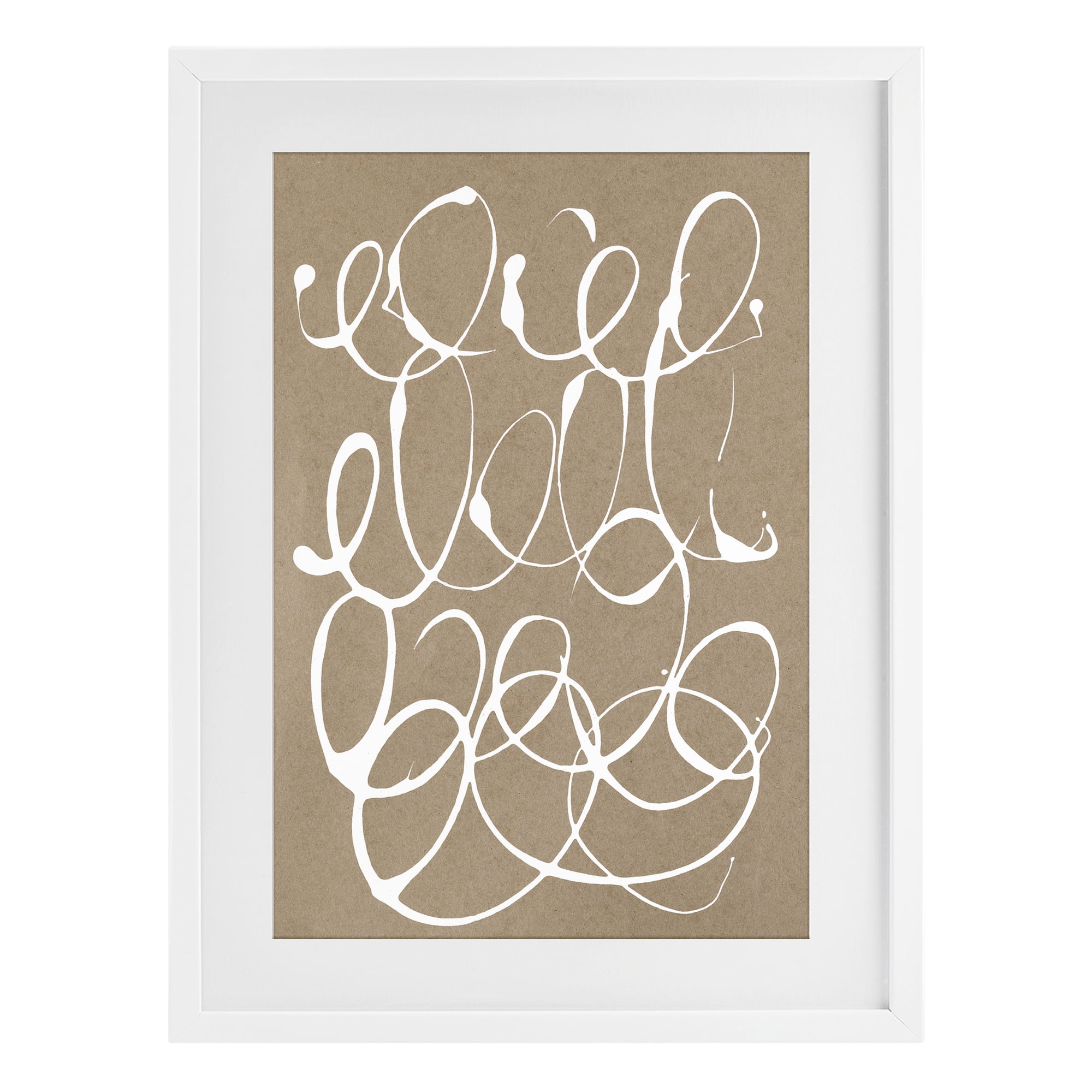 Stupell Industries Scribbled Taupe Circles White Framed Print Under Glass, design by Susan Bryant