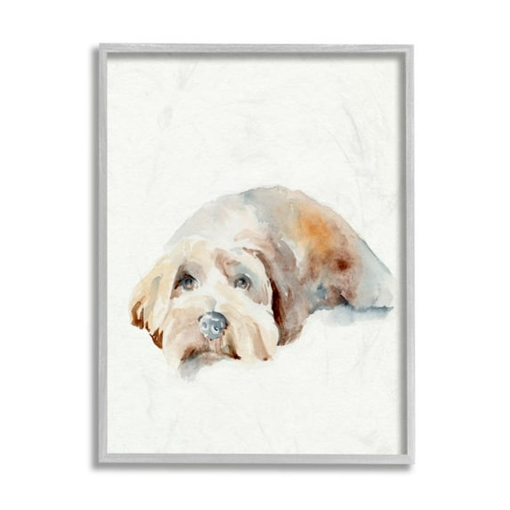 Stupell Industries Scruffy Dog Laying Down House Pet Painting Design by Jennifer Paxton Parker