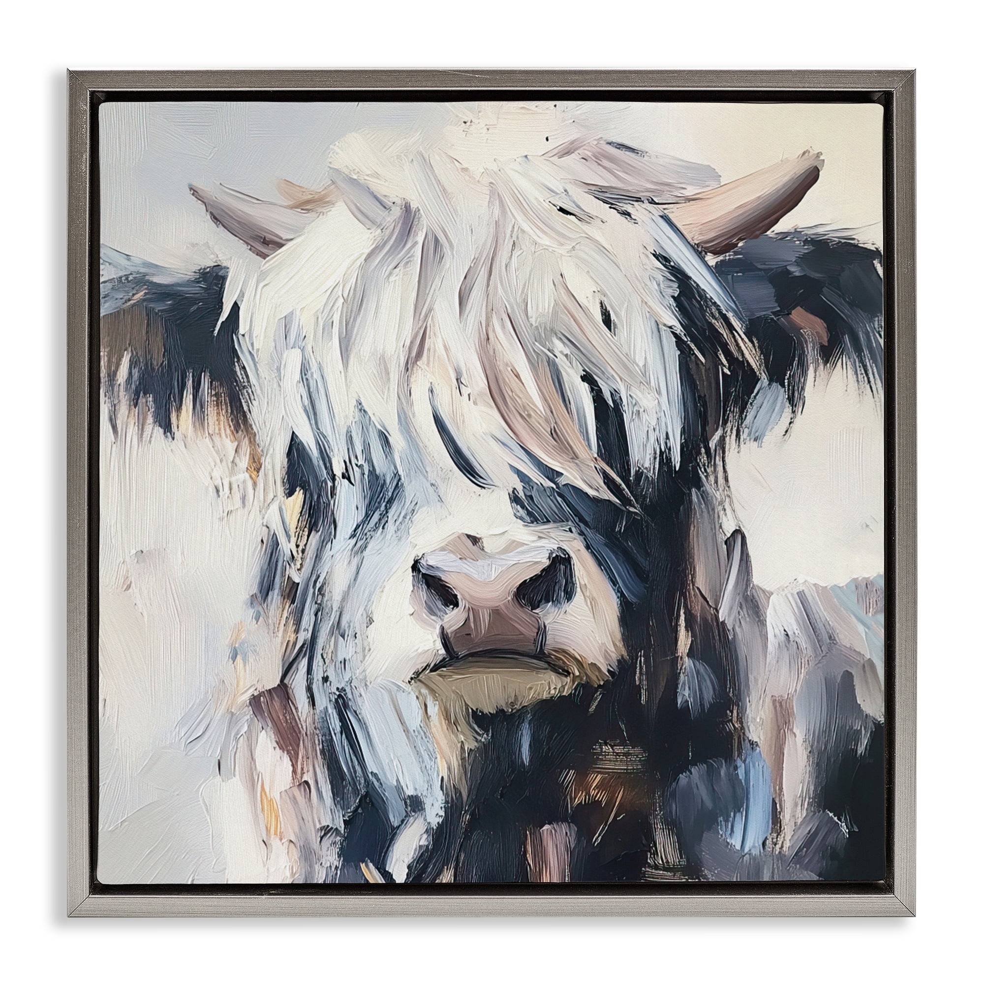 Stupell Industries Scruffy Little Highland Gray Framed Floater Canvas Wall Art, design by Tina LeCour