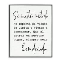 Stupell Industries Se Nuestro Invitado Inspirational Quotes & Sayings Painting Black Framed Art Print Wall Art, 11 x 14