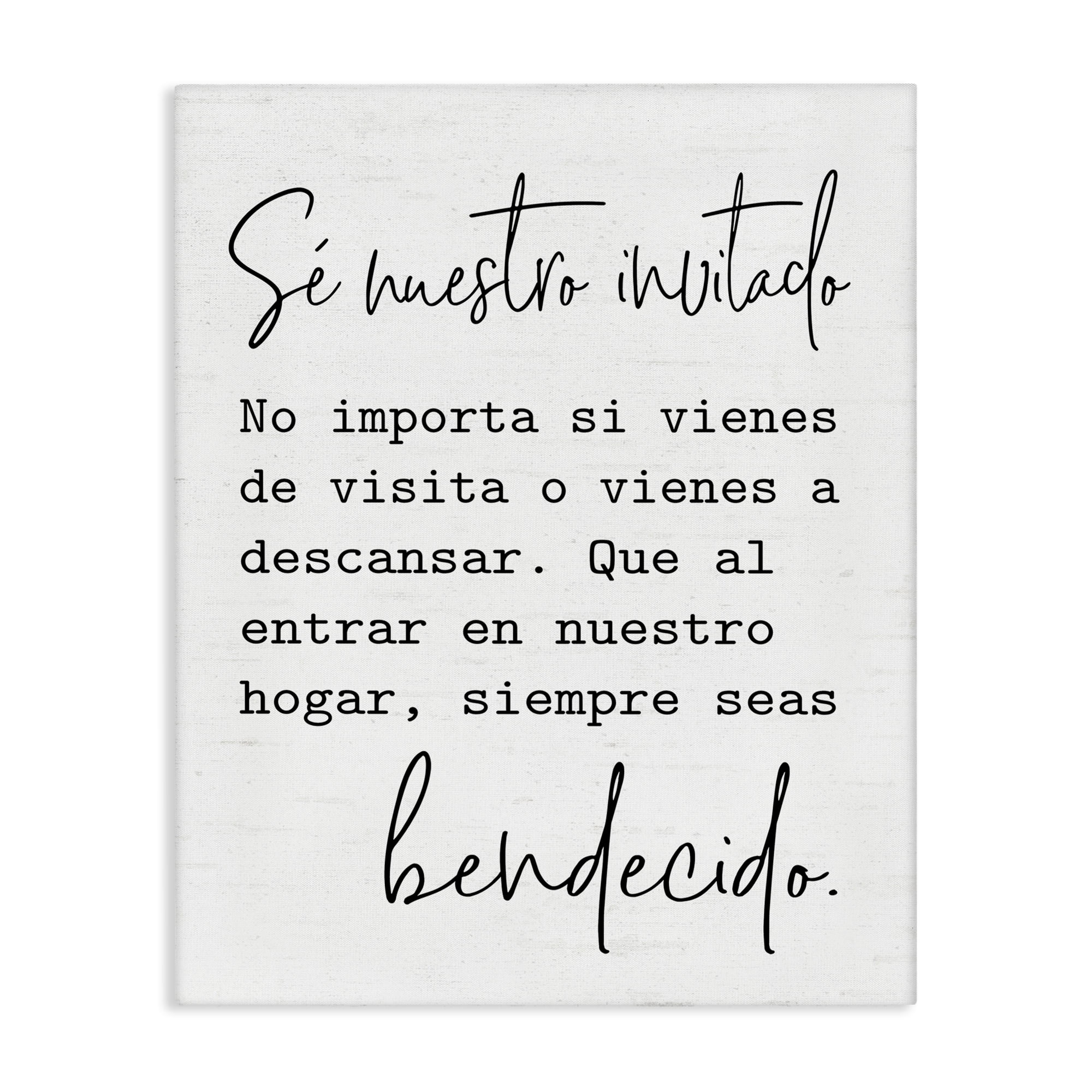 Stupell Industries Se Nuestro Invitado Inspirational Quotes & Sayings Painting Wrapped Canvas Art Print Wall Art, 30 x 40