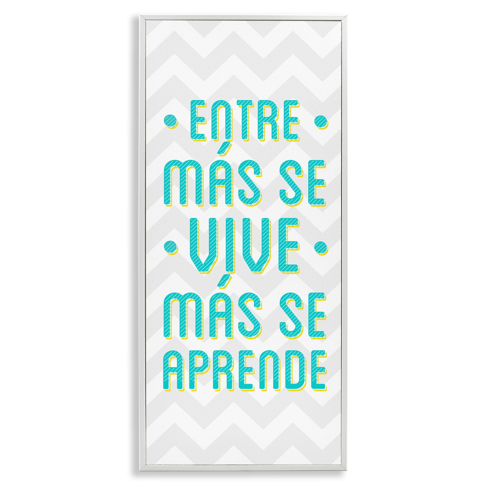 Stupell Industries Se Vive Se Aprende Inspirational Quotes & Sayings Painting White Framed Art Print Wall Art, 13 x 30
