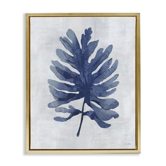 Stupell Industries Sea Algae Sprig Gold Framed Floater Canvas Wall Art design by Amber Sterling, 21 x 17