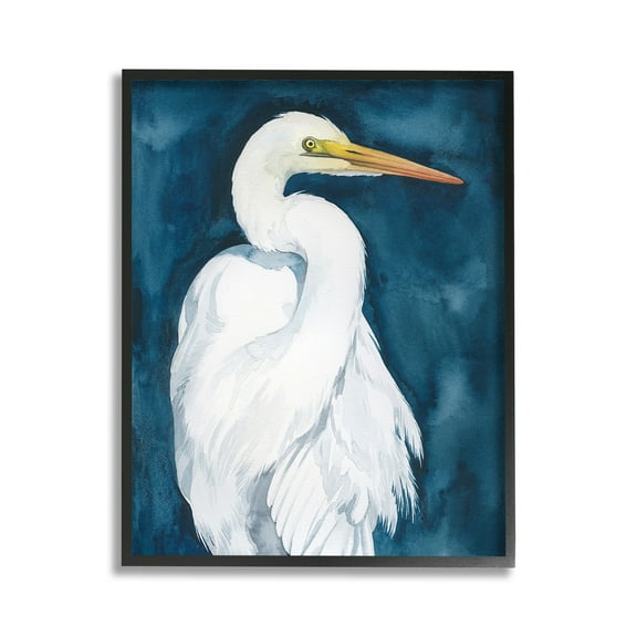 Stupell Industries Sea Bird Portrait Animals & Insects Painting Black Framed Art Print Wall Art, 11 x 14