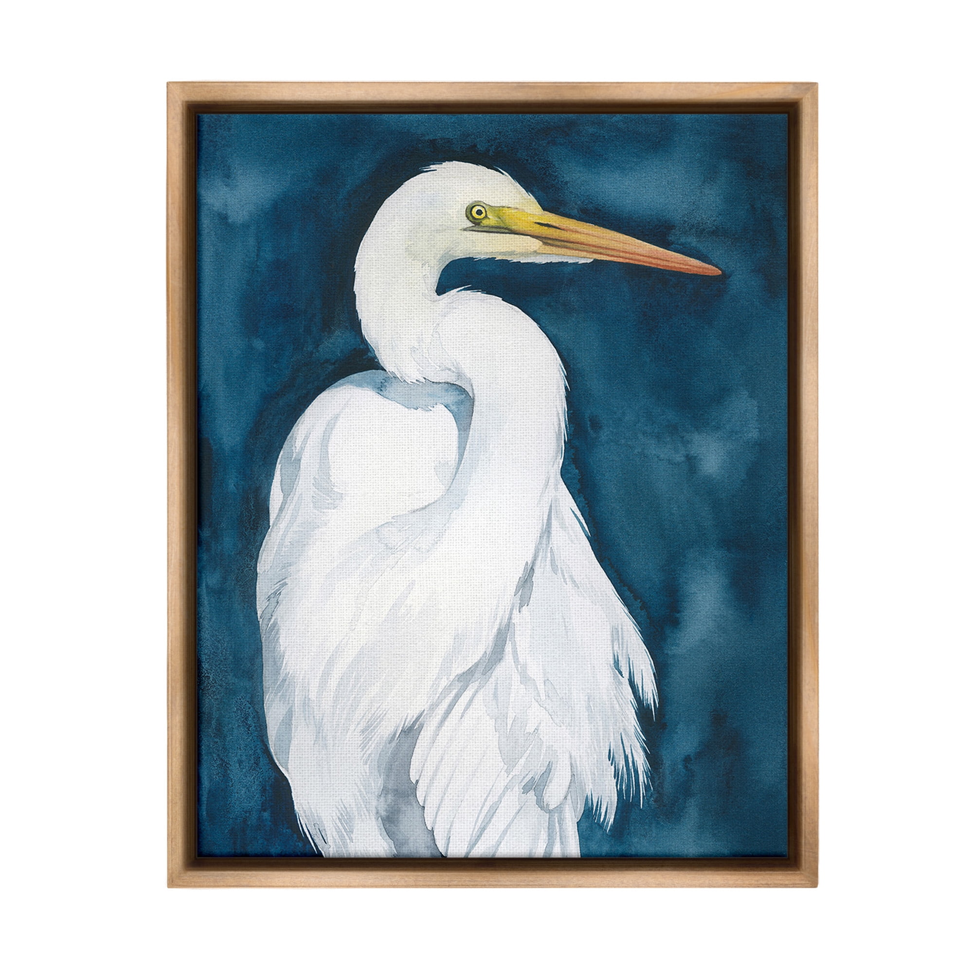 Stupell Industries Sea Bird Portrait Animals & Insects Painting Brown Floater Framed Canvas Art Print Wall Art, 25 x 31