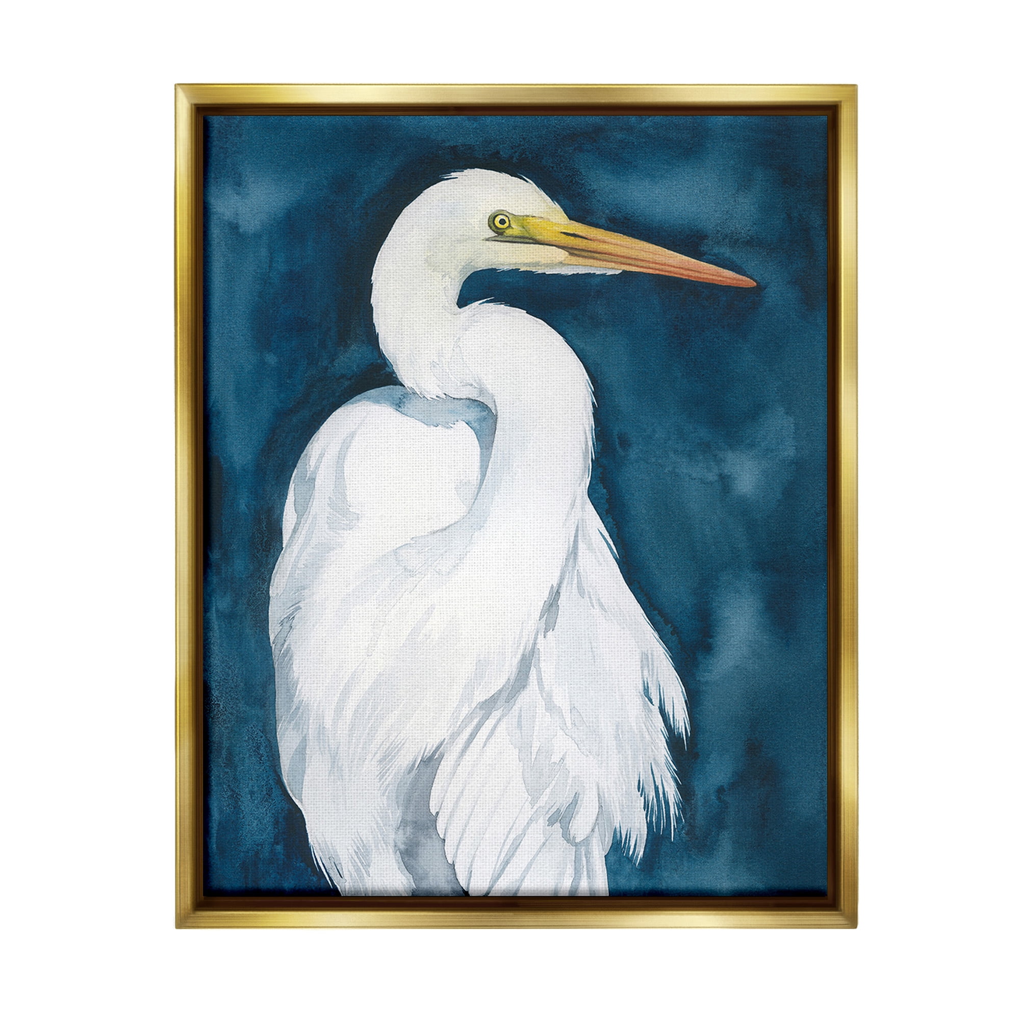 Stupell Industries Sea Bird Portrait Animals & Insects Painting Gold Floater Framed Canvas Art Print Wall Art, 25 x 31