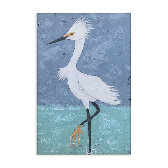 Stupell Industries Sea Bird Stepping Animals & Insects Painting Gallery Wrapped Canvas Art Print Wall Art, 16 x 24
