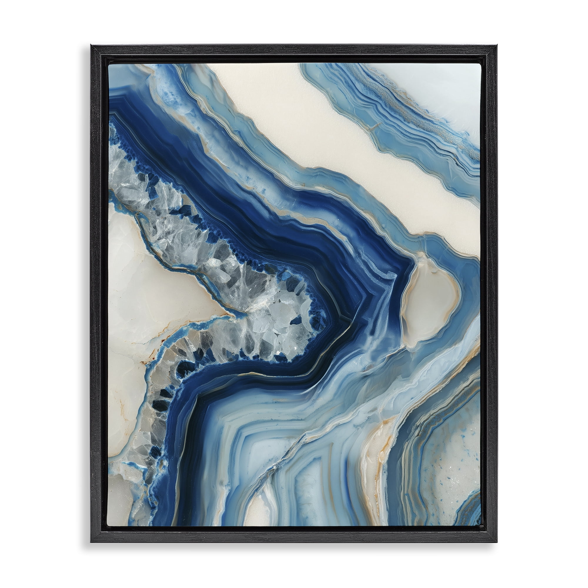 Stupell Industries Sea Colored Stones Geode Black Framed Floater Canvas Wall Art, design by Svetlana Aleynikova