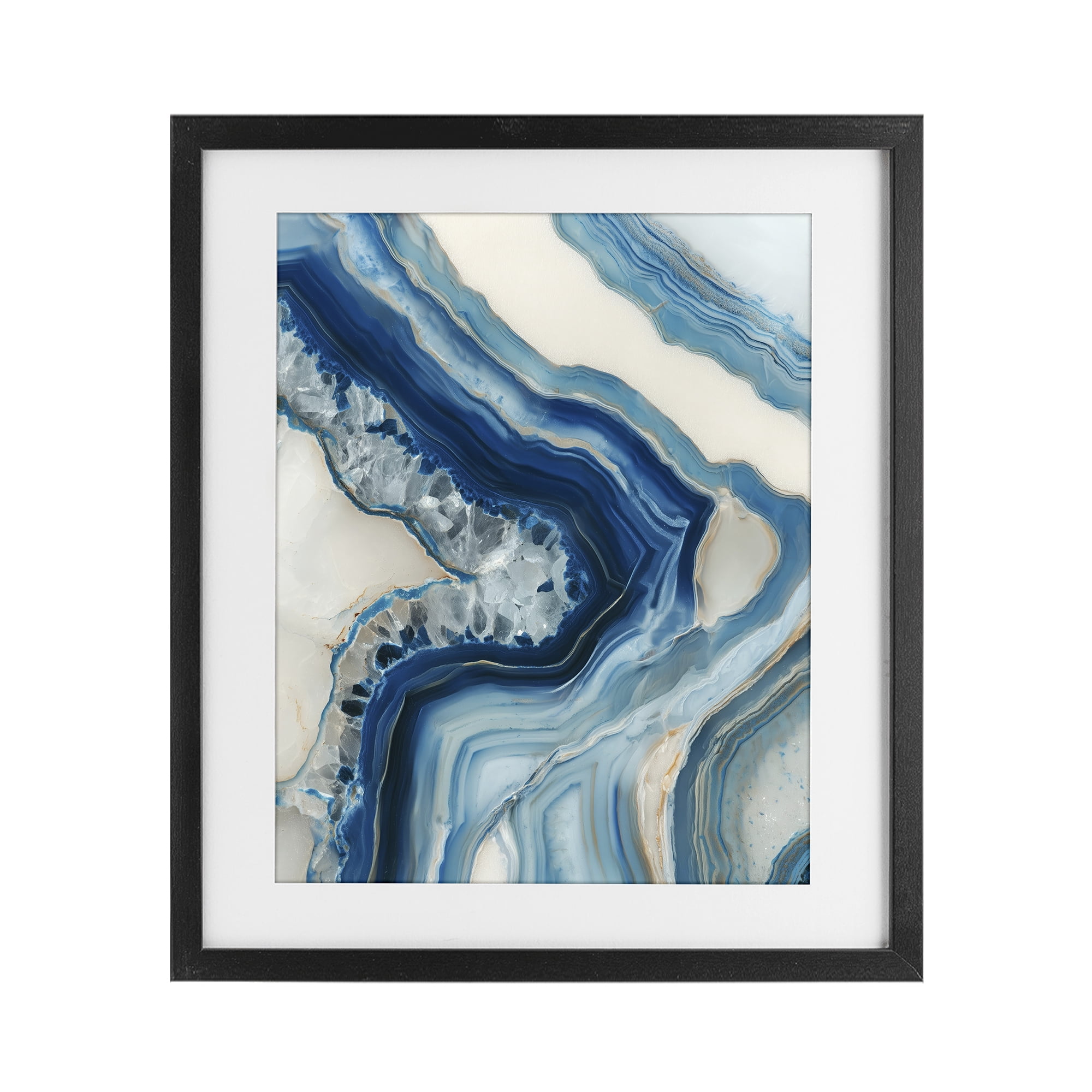 Stupell Industries Sea Colored Stones Geode Black Framed Print Under Glass, design by Svetlana Aleynikova
