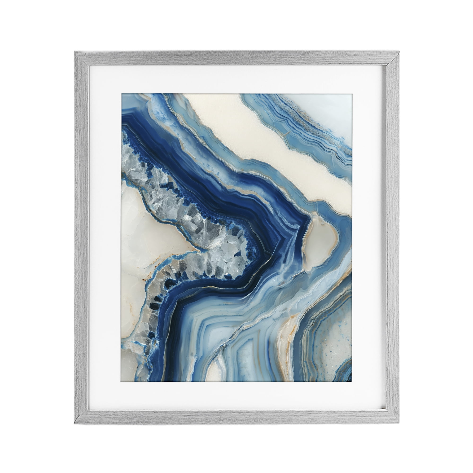 Stupell Industries Sea Colored Stones Geode Gray Framed Print Under Glass, design by Svetlana Aleynikova