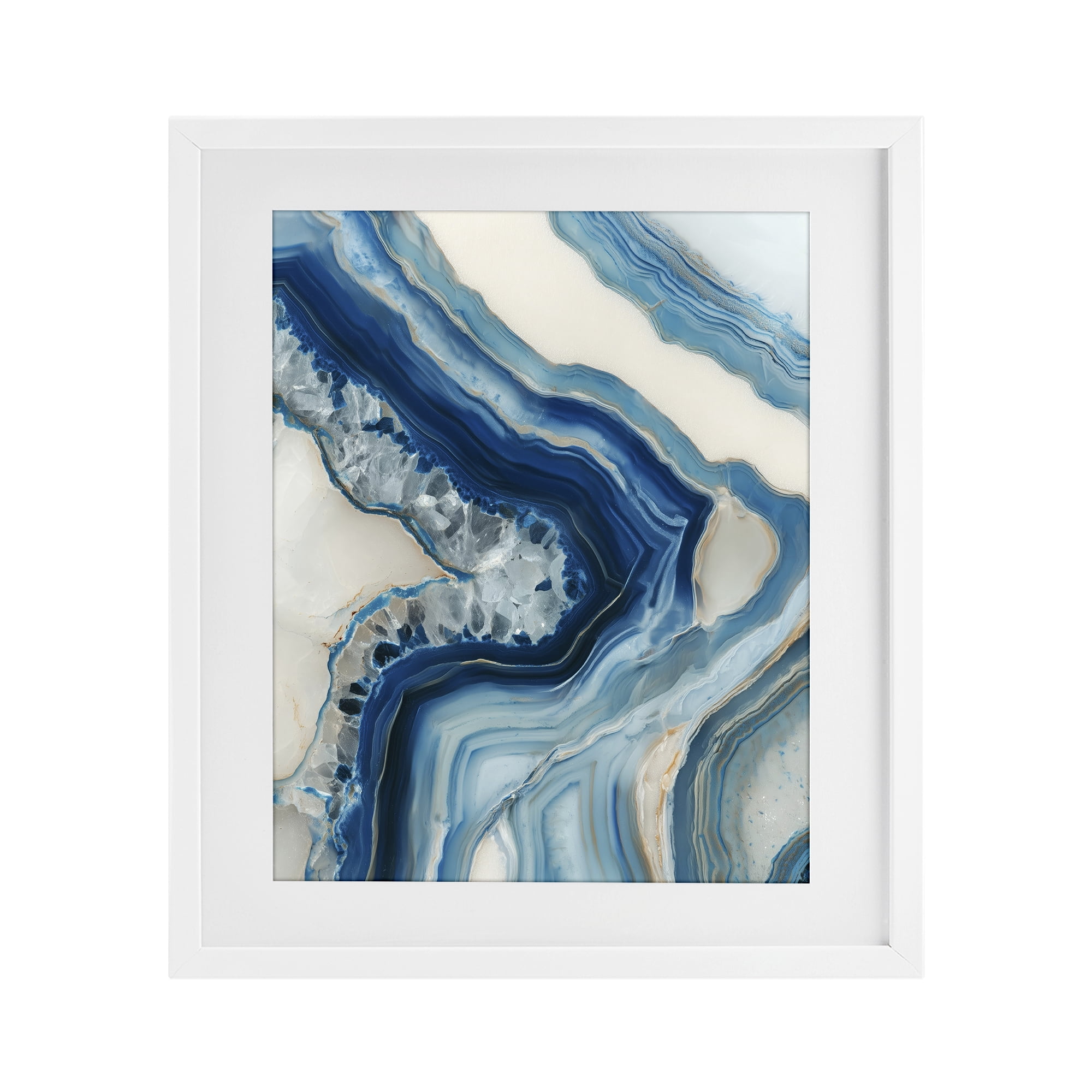 Stupell Industries Sea Colored Stones Geode White Framed Print Under Glass, design by Svetlana Aleynikova