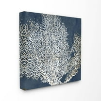 Stupell Industries Sea Coral Ocean Life Silhouette Blue White Design Canvas Wall Art by Main Line Studio