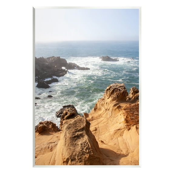 Stupell Industries Sea Cove Splashing Waves Landscape Photography Unframed Art Print Wall Art, 10 x 15