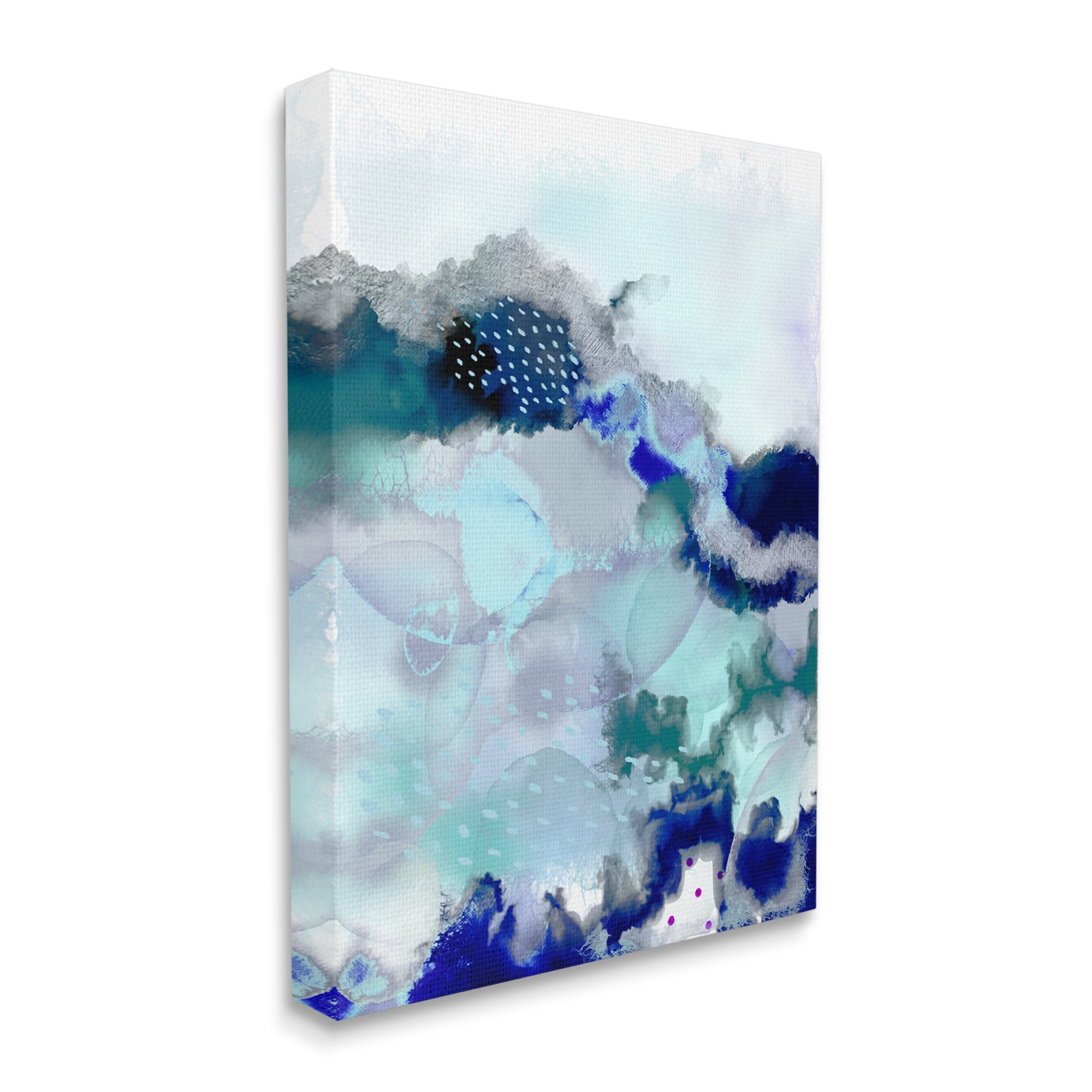 Stupell Industries Sea Floor Water Abstraction Fluid Green Blue Abstract Painting Gallery Wrapped Canvas Print Wall Art, 24 x 30