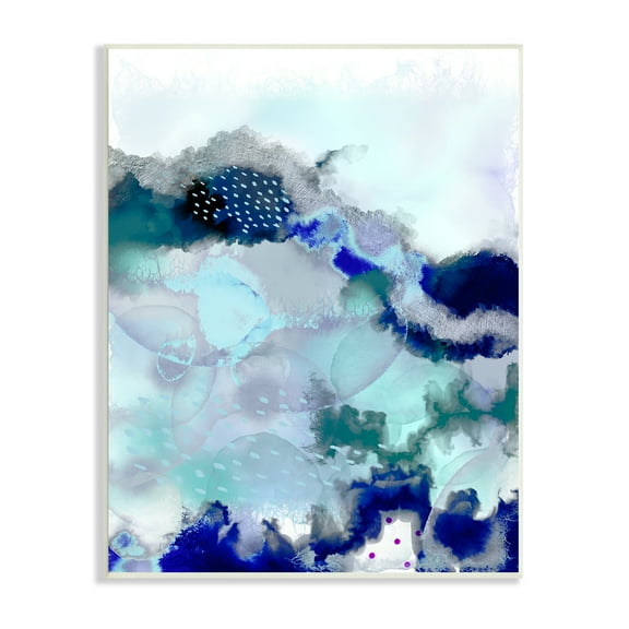 Stupell Industries Sea Floor Water Abstraction Fluid Green Blue Abstract Painting Unframed Art Print Wall Art, 10 x 15