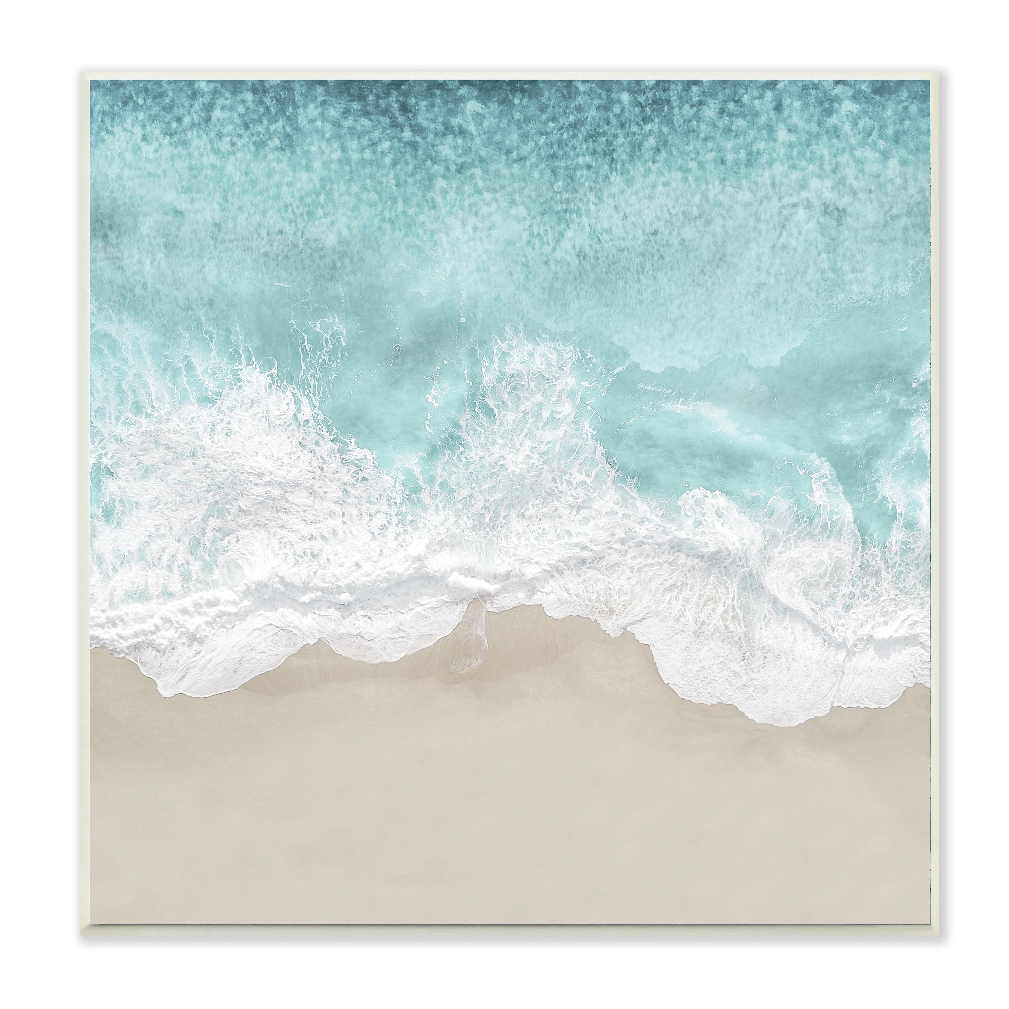 Stupell Industries Sea Foam Sandy Beach Soft Blue Coast,12 x 12,Designed by Maggie Olsen