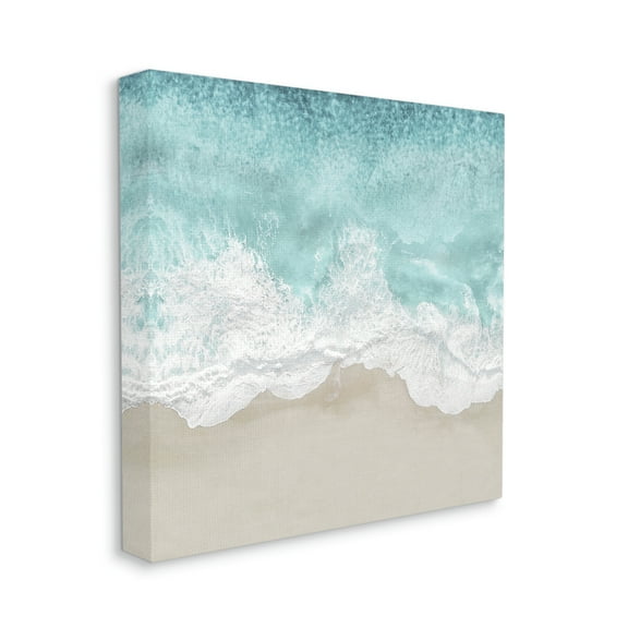 Stupell Industries Sea Foam Sandy Beach Soft Blue Coast,30 x 30,Designed by Maggie Olsen