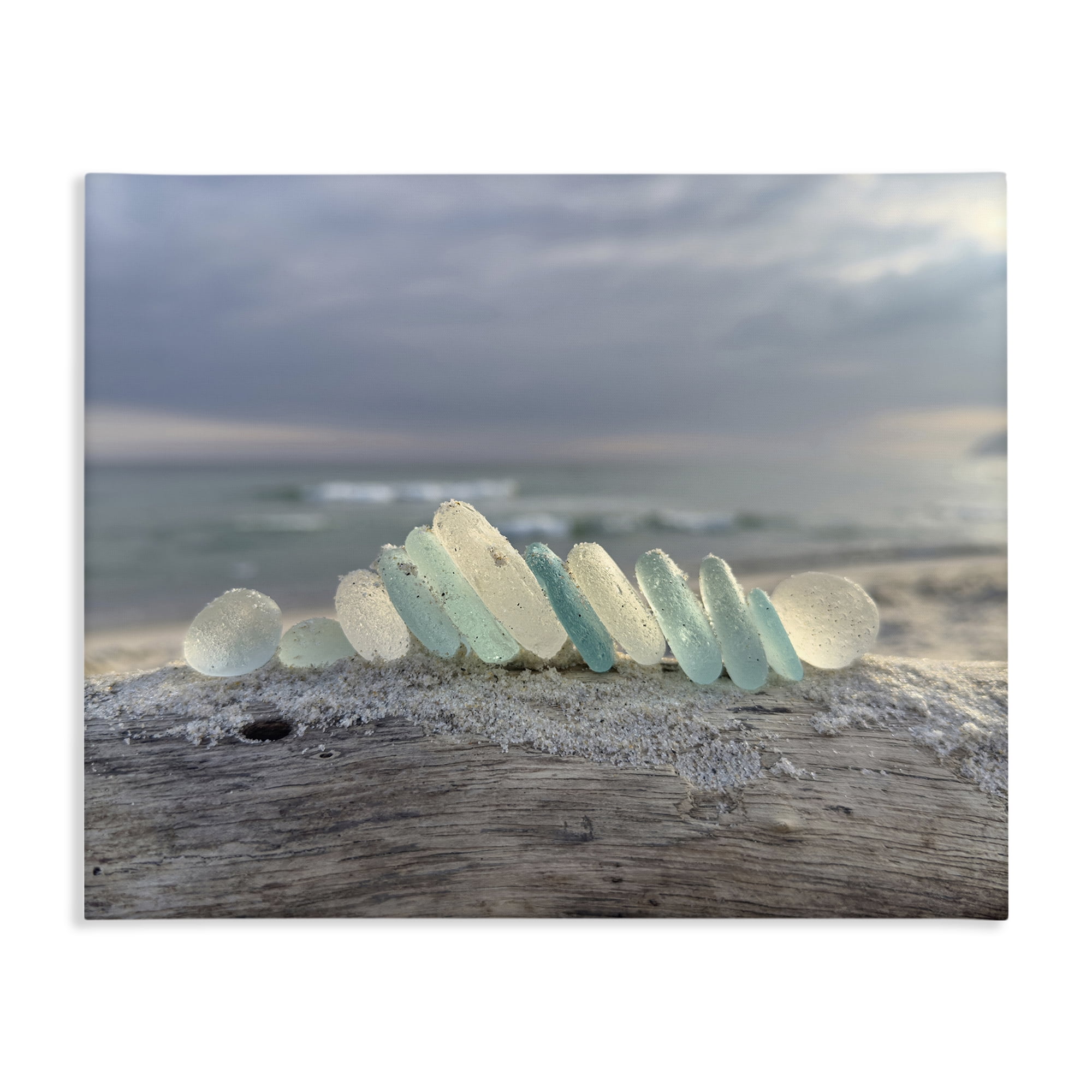 Stupell Industries Sea Glass On Driftwood Canvas Wall Art, design by LMarie Allen