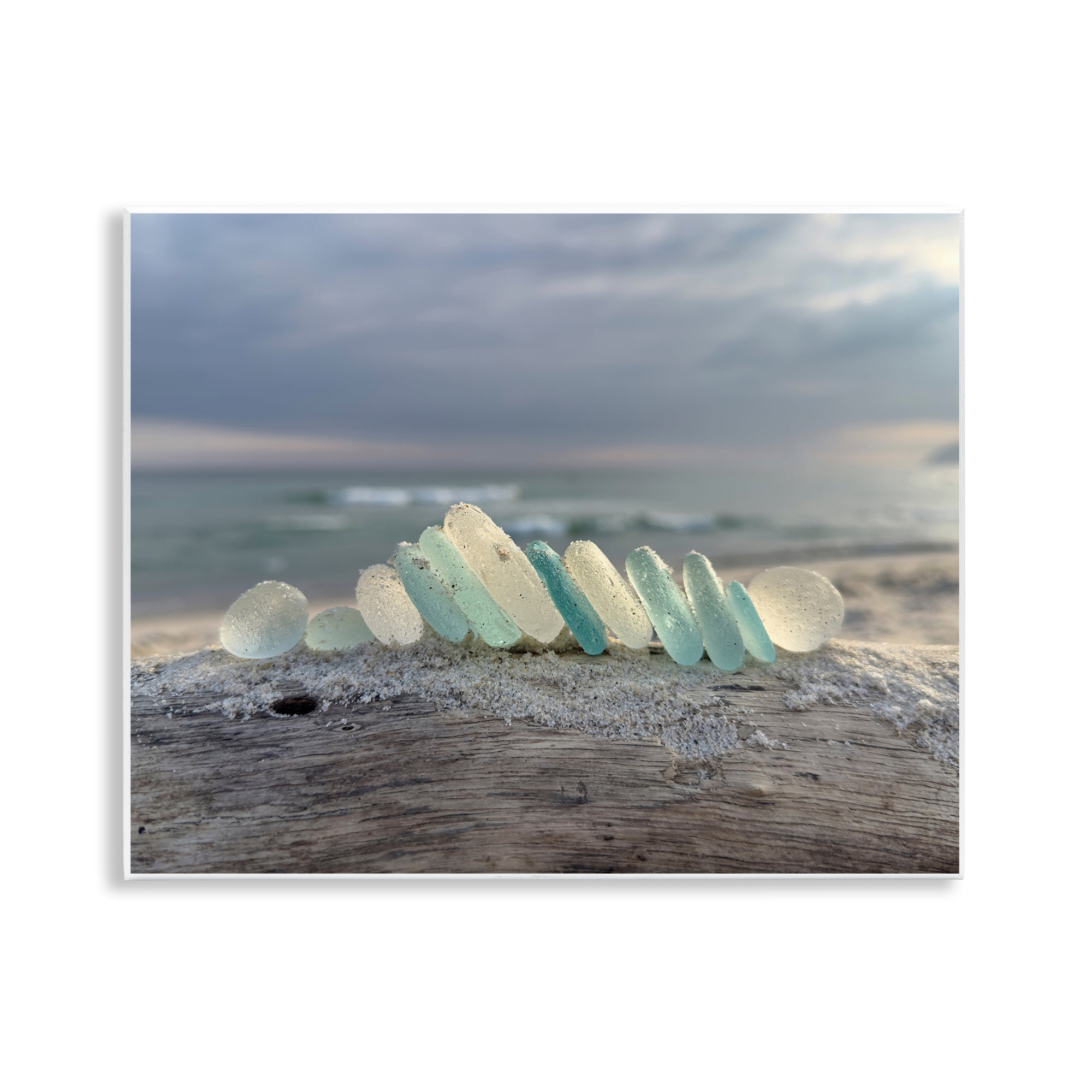 Stupell Industries Sea Glass On Driftwood Wall Plaque Art, design by LMarie Allen