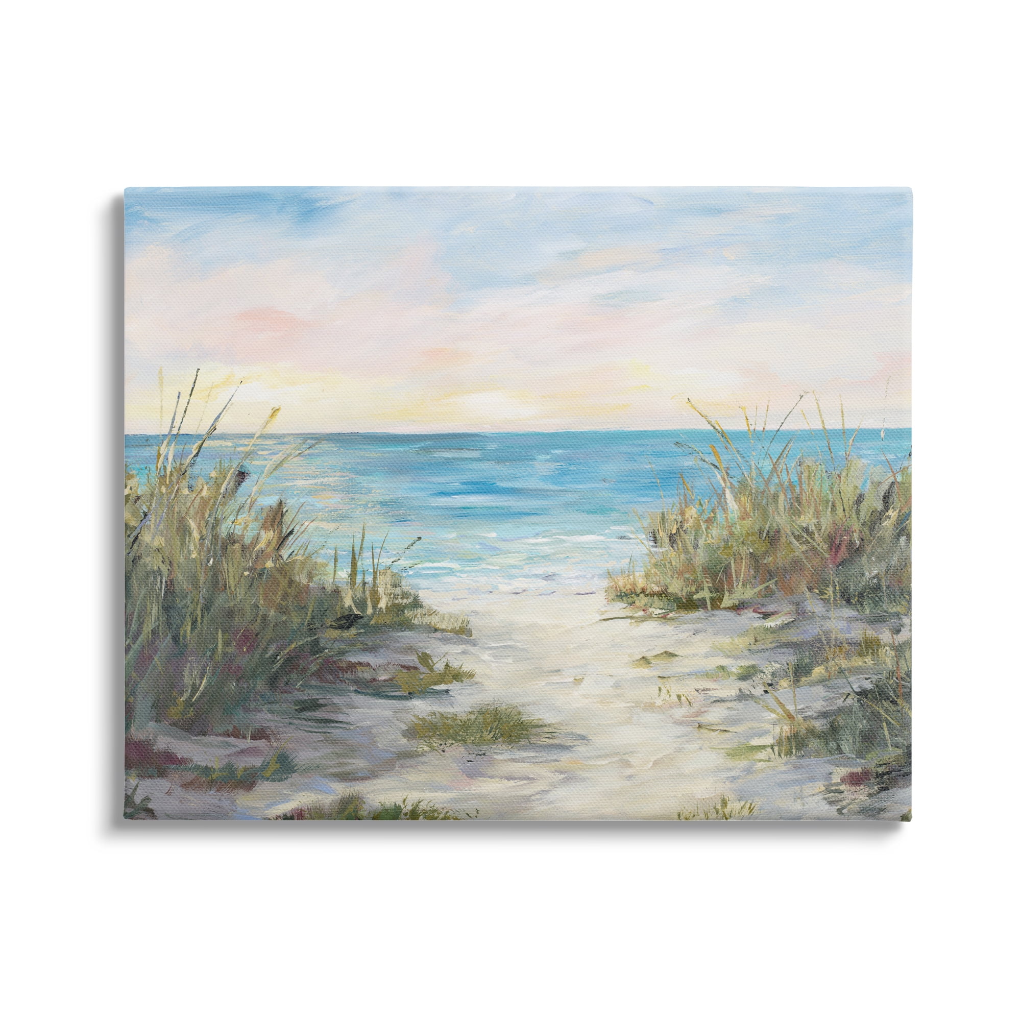 Stupell Industries Sea Grass Ocean Path Nature Painting Gallery Wrapped Canvas Print Wall Art, 40 x 30