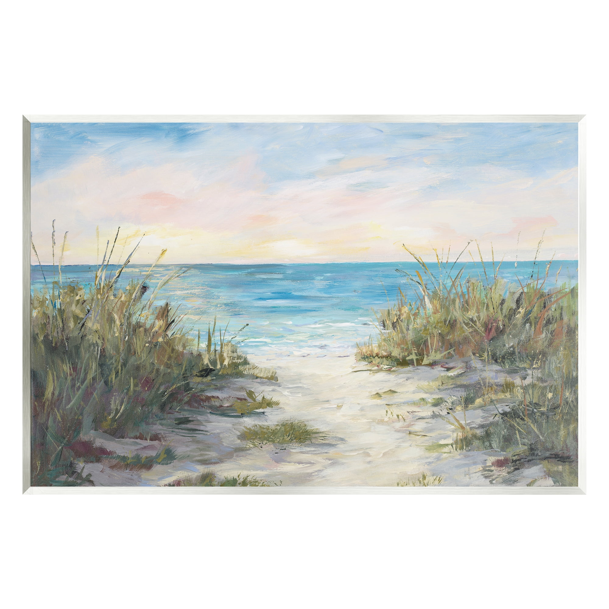 Stupell Industries Sea Grass Ocean Path Nature Painting Unframed Art Print Wall Art, 19 x 13