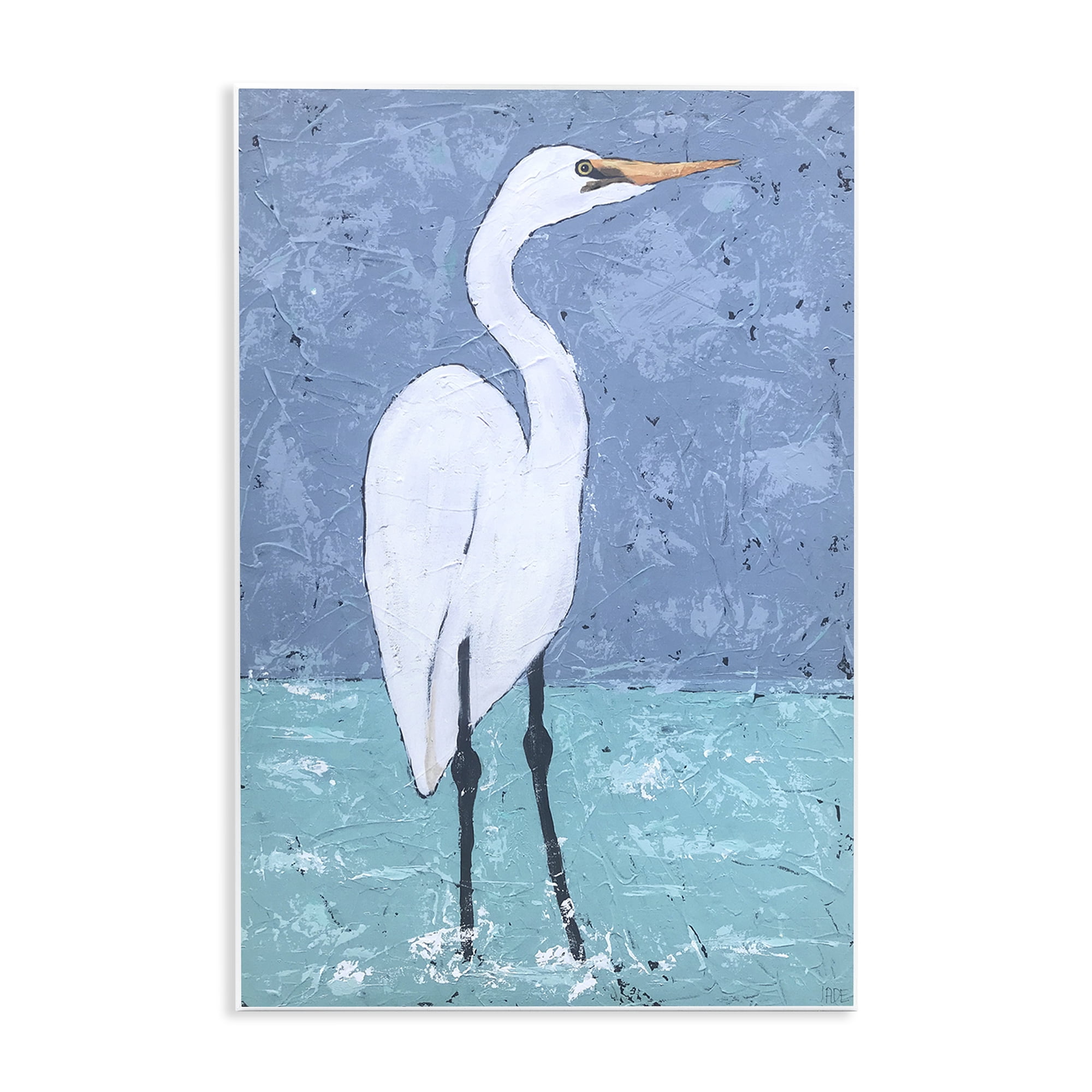 Stupell Industries Sea Heron Standing Animals & Insects Painting Unframed Art Print Wall Art, 10 x 15