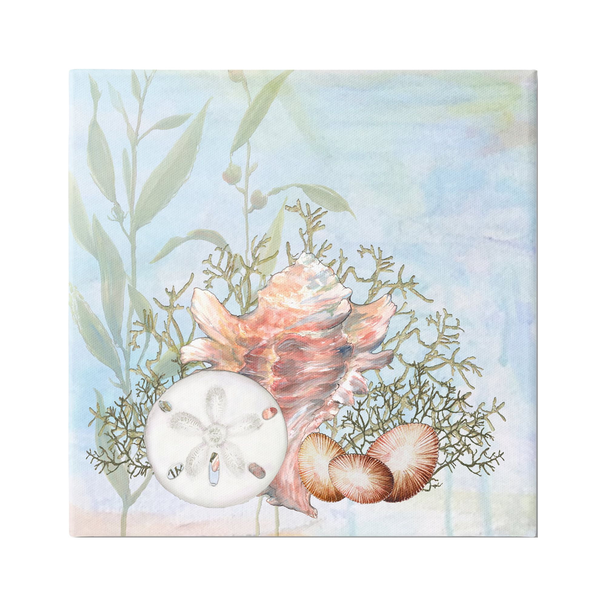 Stupell Industries Sea Life Coral Seashells Botanicals Underwater Ocean Canvas Wall Art, 30 x 30, Design by Diannart
