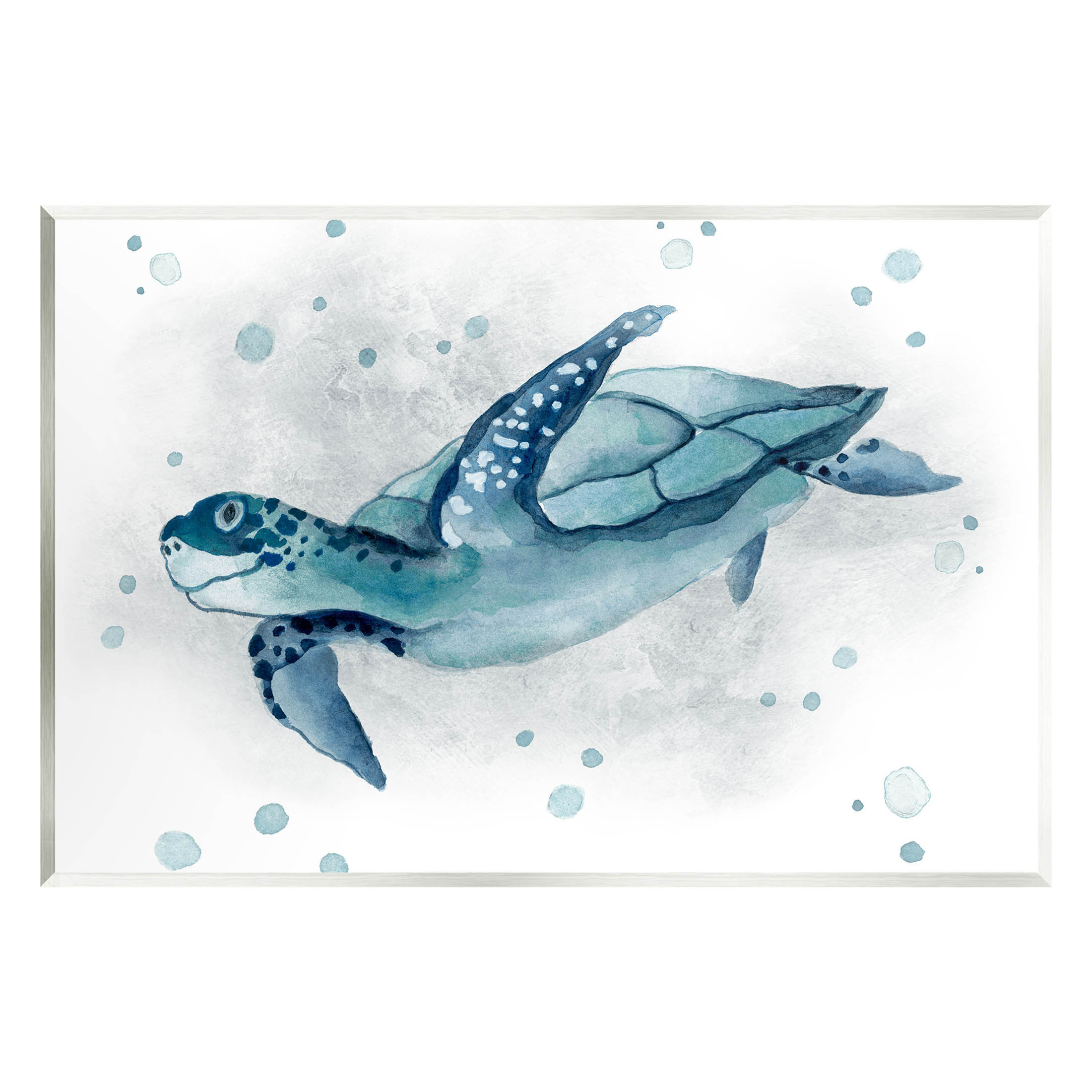 Stupell Industries Sea Life Tortoise Splash Graphic Art Unframed Art Print Wall Art, Design by Janet Tava