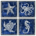 thumbnail image 1 of Stupell Industries Sea Life on Abstract Blue Nautical & Beach Painting Black Framed Art Print Wall Art, 12 x 12, Set of 4, 1 of 2