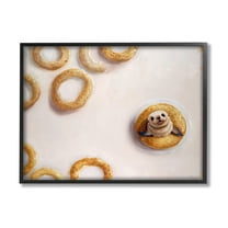 Stupell Industries Sea Lion Seal Swimming Bowl Cereal Milk Framed Wall Art, 20 x 16, Design by Lucia Heffernan