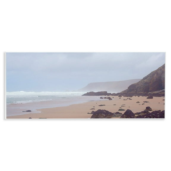 Stupell Industries Sea Mists View Landscape Photography Unframed Art Print Wall Art, 17 x 7