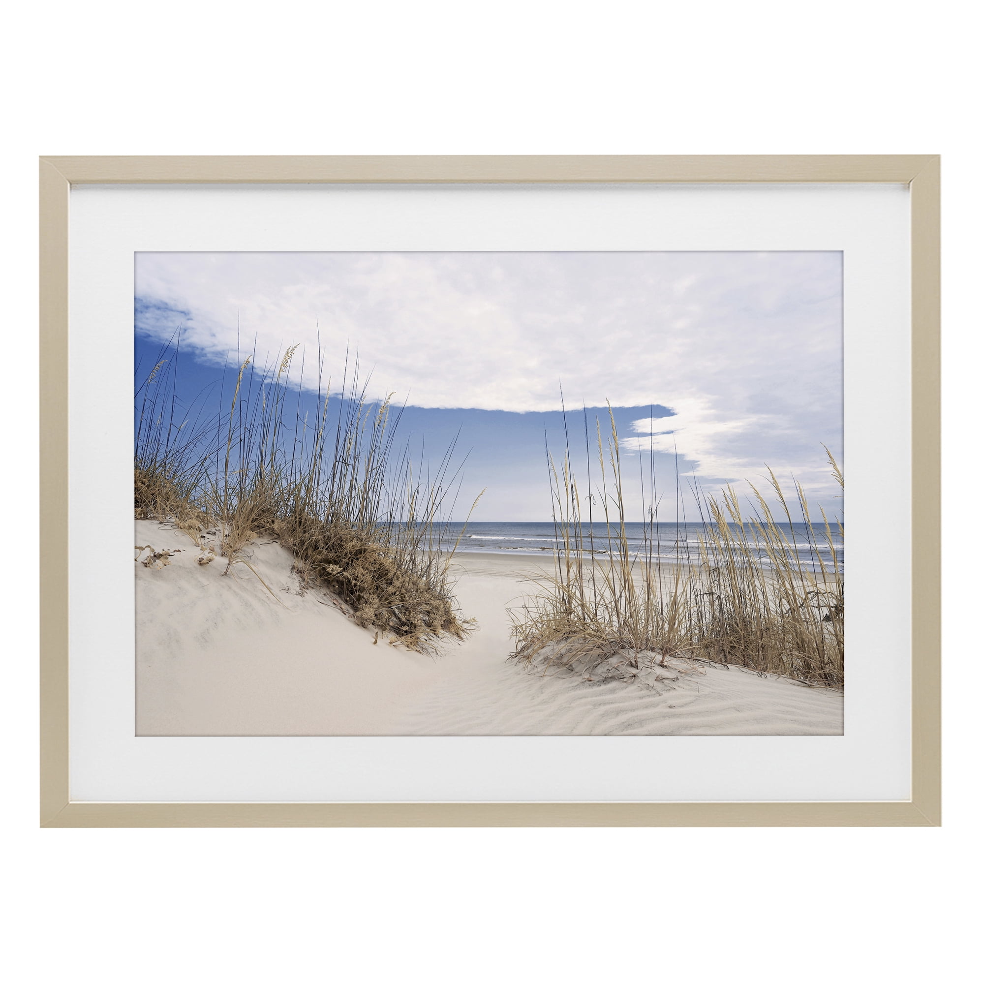 Stupell Industries Sea Oats Along Sandy Dunes Birch Framed Print Under Glass, design by Natalie Carpentieri