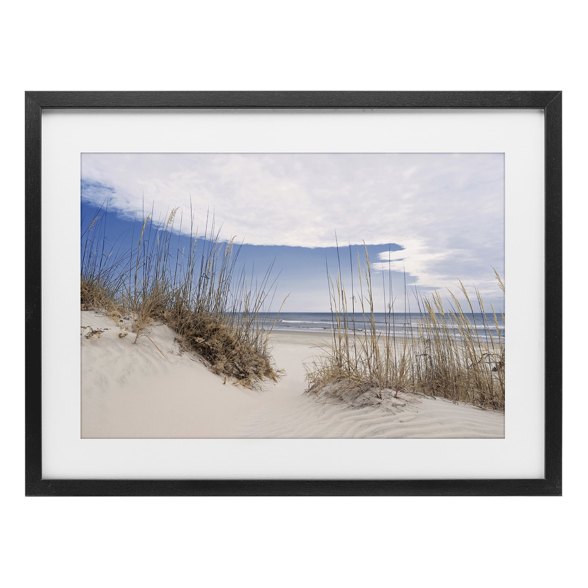 Stupell Industries Sea Oats Along Sandy Dunes Black Framed Print Under Glass, design by Natalie Carpentieri