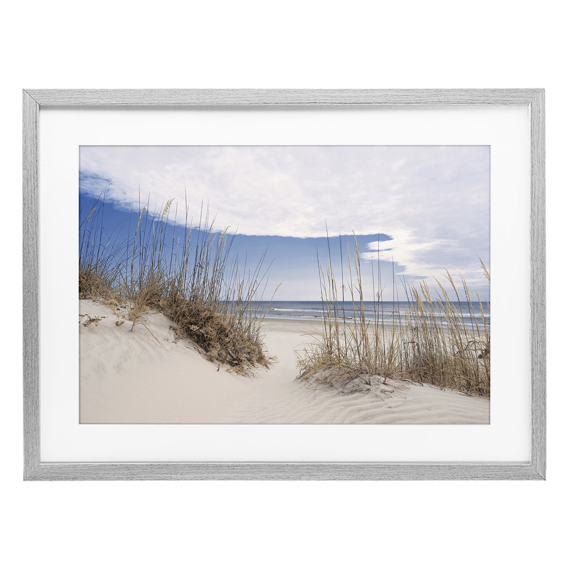 Stupell Industries Sea Oats Along Sandy Dunes Gray Framed Print Under Glass, design by Natalie Carpentieri