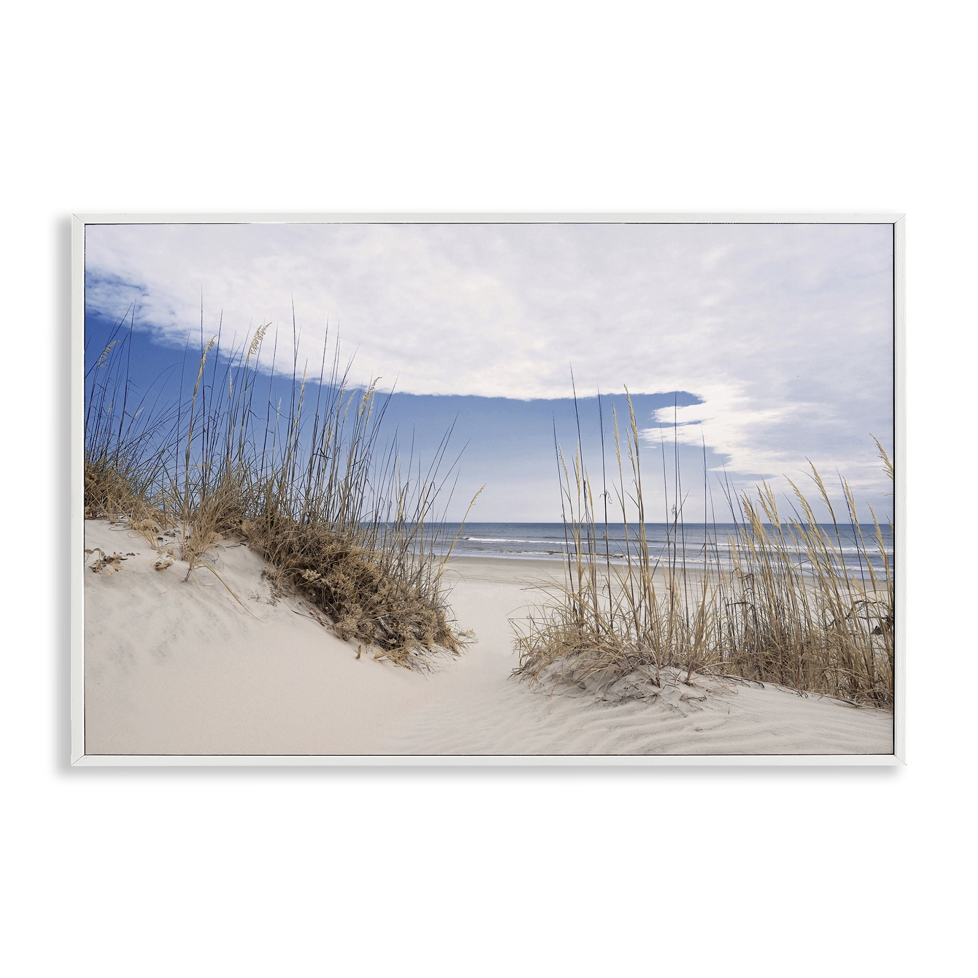 Stupell Industries Sea Oats Along Sandy Dunes White Framed Giclee Art, design by Natalie Carpentieri