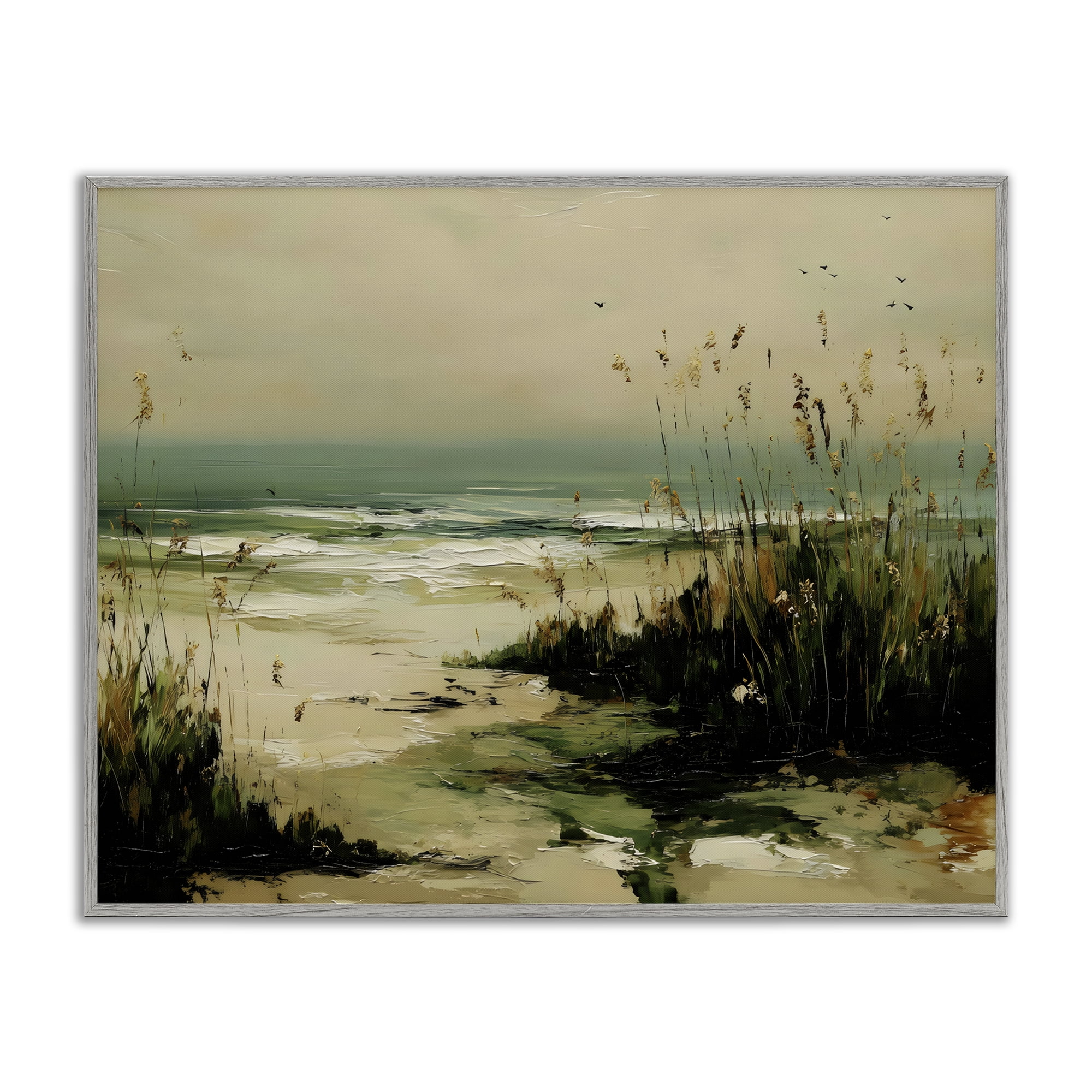 Stupell Industries Sea Oats on the Beach Gray Framed Giclee Art, design by Franklyn Gregory