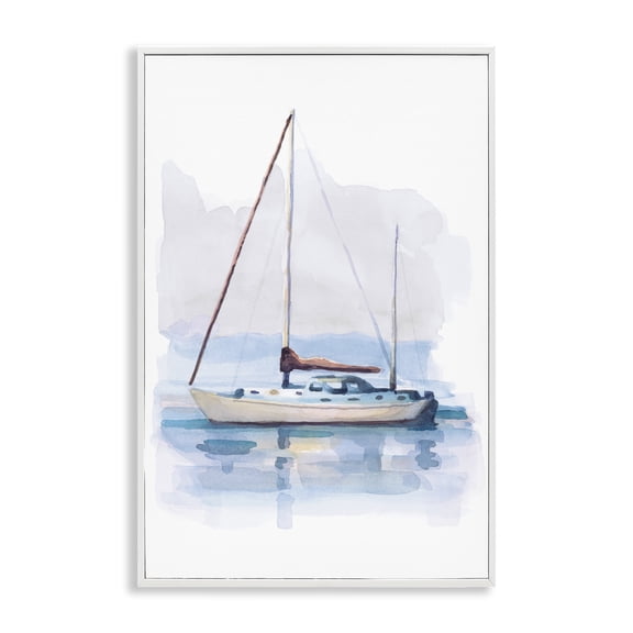 Stupell Industries Sea Of Cortez Sailboat White Framed Giclee Art design by Andrew Talbot, 30 x 20