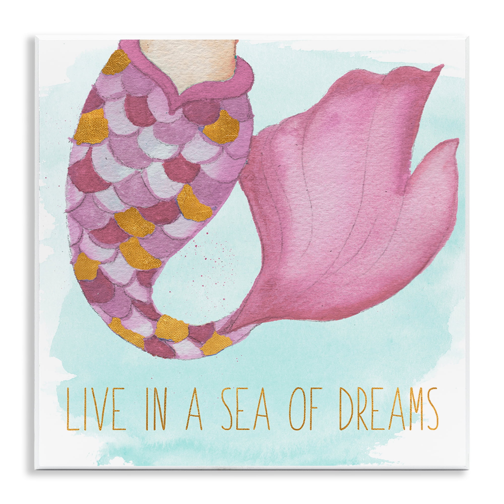 Stupell Industries Sea Of Dreams Mermaid Fantasy & Sci-Fi Painting Unframed Art Print Wall Art, 12 x 12