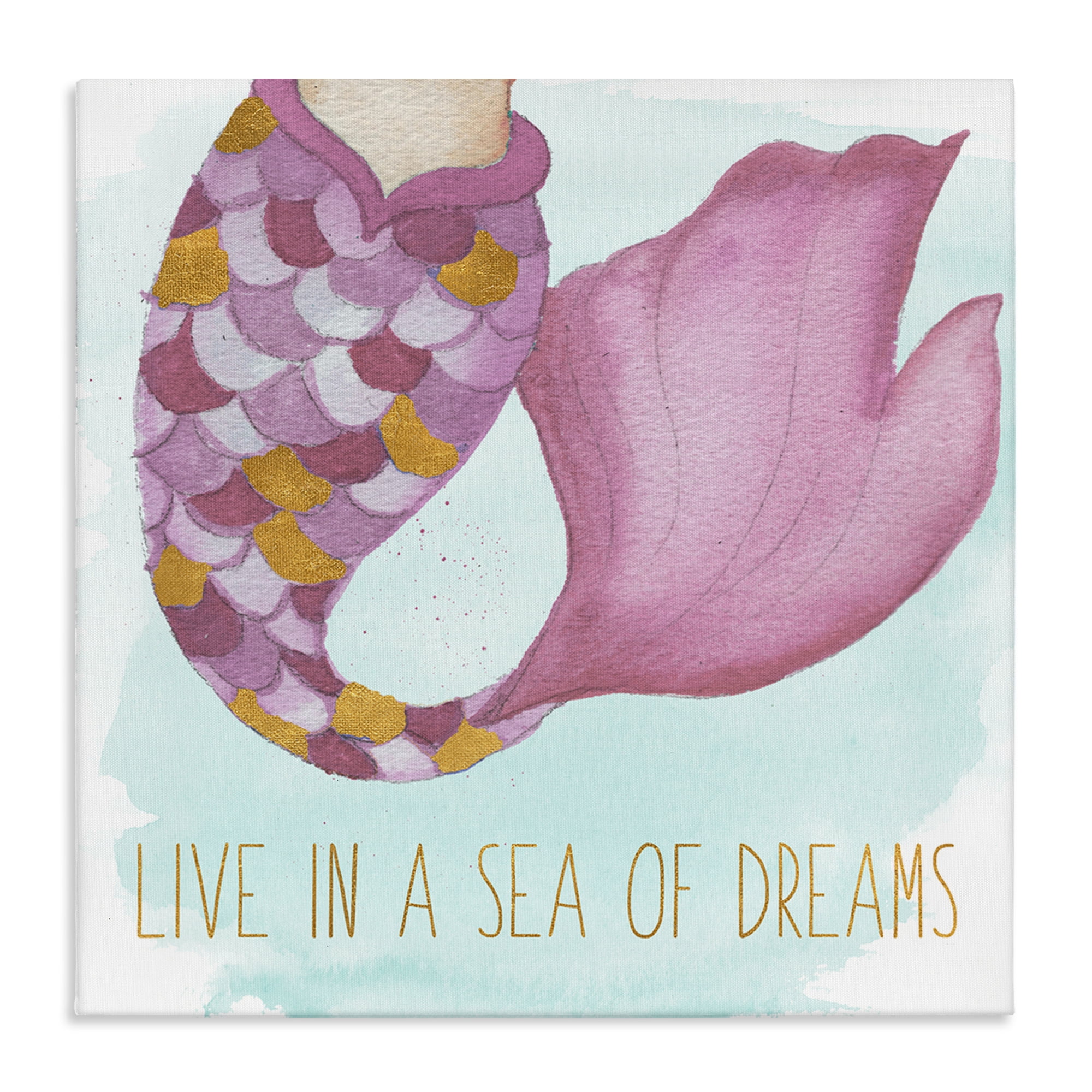 Stupell Industries Sea Of Dreams Mermaid Fantasy & Sci-Fi Painting Wrapped Canvas Art Print Wall Art, 36 x 36