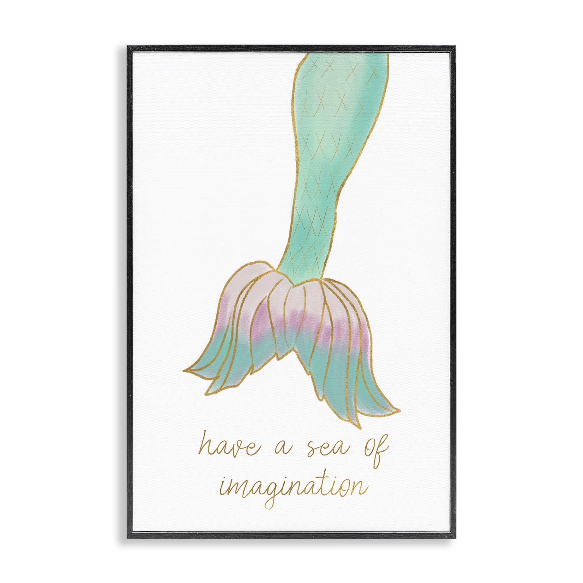 Stupell Industries Sea Of Imagination Fairy Tales & Fantasy Painting Black Framed Art Print Wall Art, 12 x 18