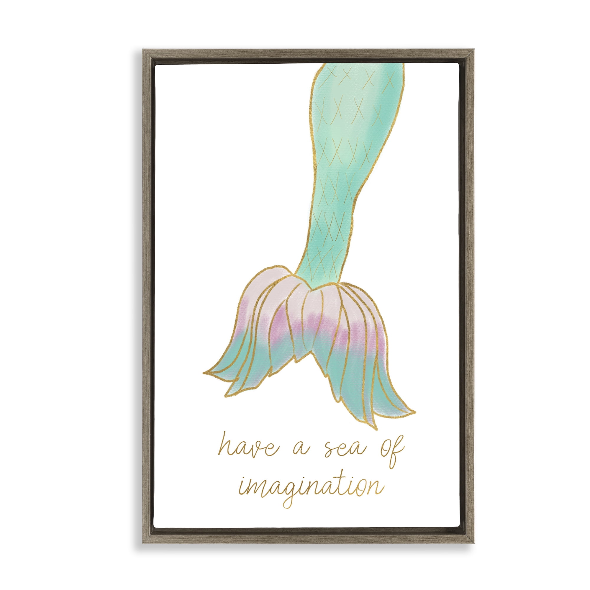 Stupell Industries Sea Of Imagination Fairy Tales & Fantasy Painting Brown Floater Framed Art Print Wall Art, 17 x 25