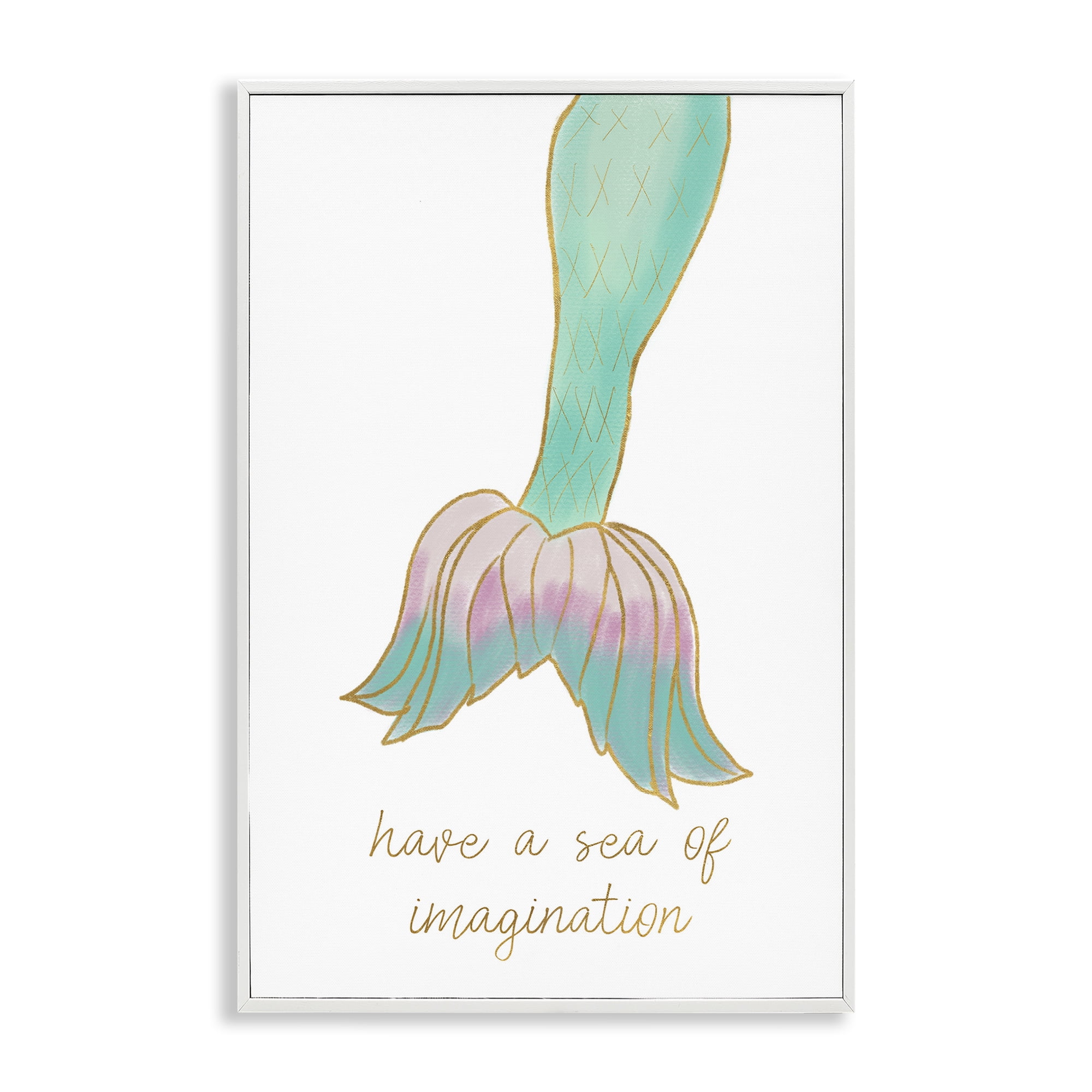 Stupell Industries Sea Of Imagination Fairy Tales & Fantasy Painting White Framed Art Print Wall Art, 12 x 18