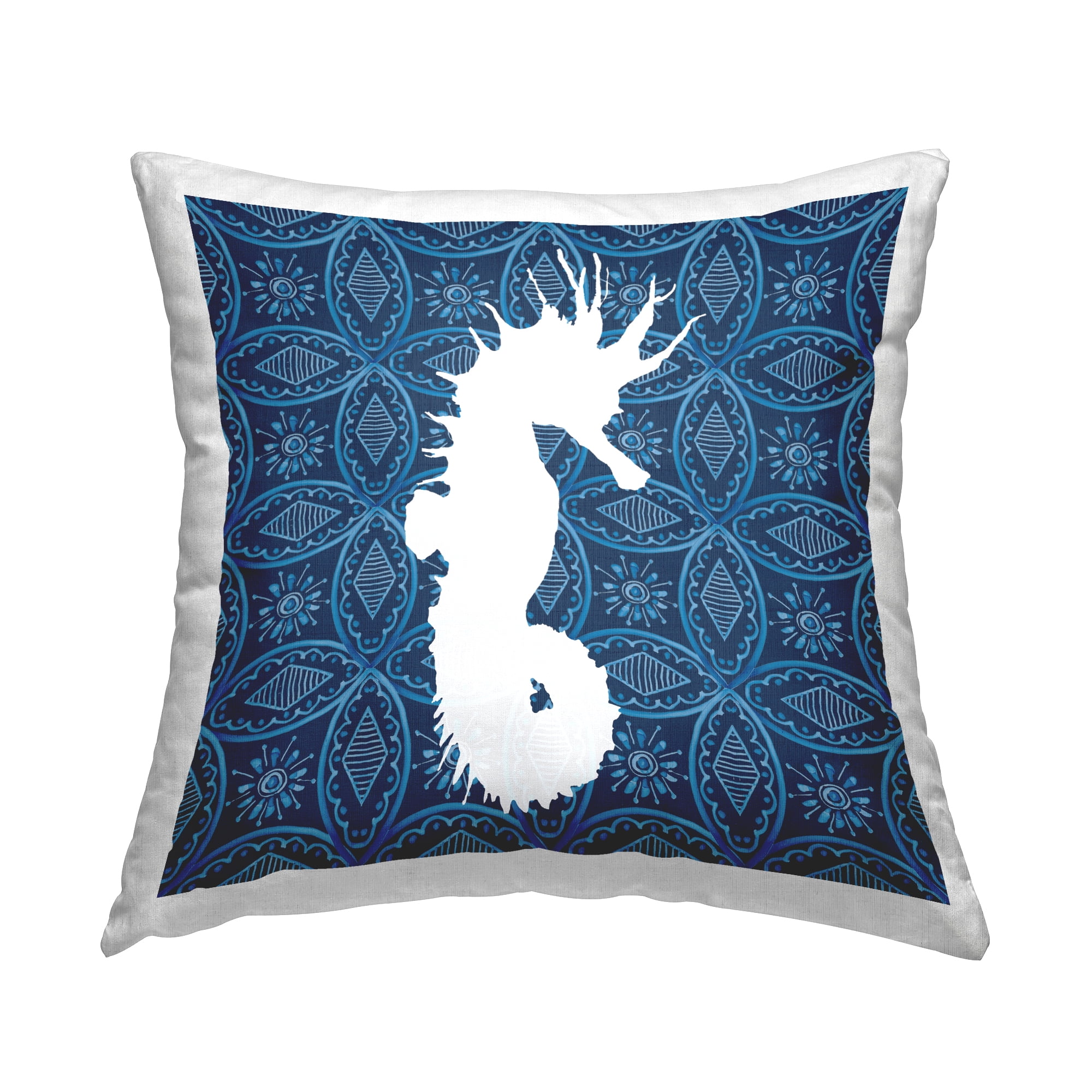 Stupell Industries Sea Patterned Seahorse Decorative Printed Throw Pillow Design by Carol Robinson.