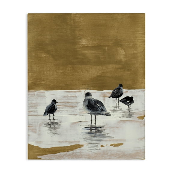 Stupell Industries Sea Seagull Silhouettes Animals & Insects Painting Gallery Wrapped Canvas Art Print Wall Art, 16 x 20