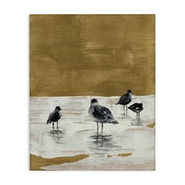 Stupell Industries Sea Seagull Silhouettes Animals & Insects Painting Gallery Wrapped Canvas Art Print Wall Art, 16 x 20