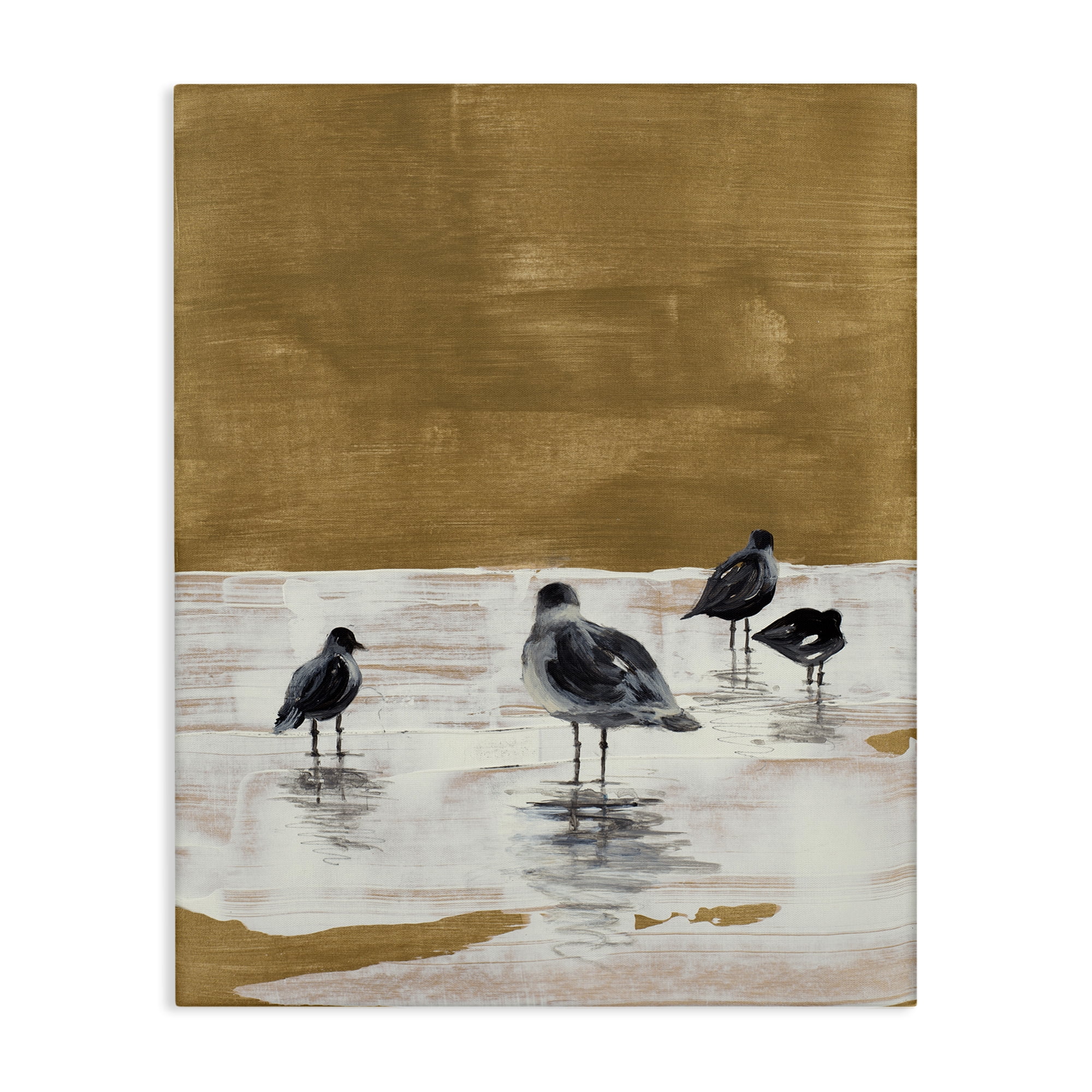 Stupell Industries Sea Seagull Silhouettes Animals & Insects Painting Gallery Wrapped Canvas Art Print Wall Art, 36 x 48